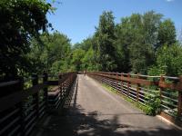 View across the bridge at the beginning of the rail trail