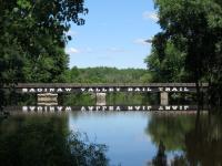 The bridge at the beginning of the rail trail in St. Charles