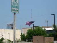 The 50x80 foot American flag flying over the Court Street bridge in Saginaw