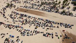 Informal drag races going on during Labor Day weekend on the Silver Lake Sand Dunes
