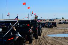 Waiting in line to exit the Silver Lake Sand Dunes on Labor Day weekend - the line was an hour and a half long