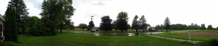 Panorama of our front yard after a particularly rainy storm (which spawned a tornado two miles away)