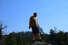 Me standing on a large boulder