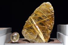 Rutilated quartz crystal at the Field Museum