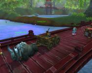 Riding a cart around on the Wandering Isle